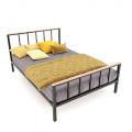 Giường ngủ khung sắt gỗ tự nhiên dày 17mm GN010