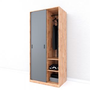 Tủ quần áo 2 cánh cửa lùa gỗ tự nhiên TQA001