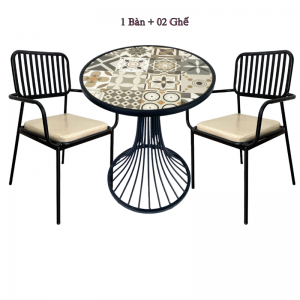 Bộ bàn ghế cà phê, bàn ăn gạch men CBTT002