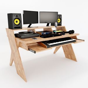 Bàn phòng thu StudioDesk gỗ cao su chân X  SD002