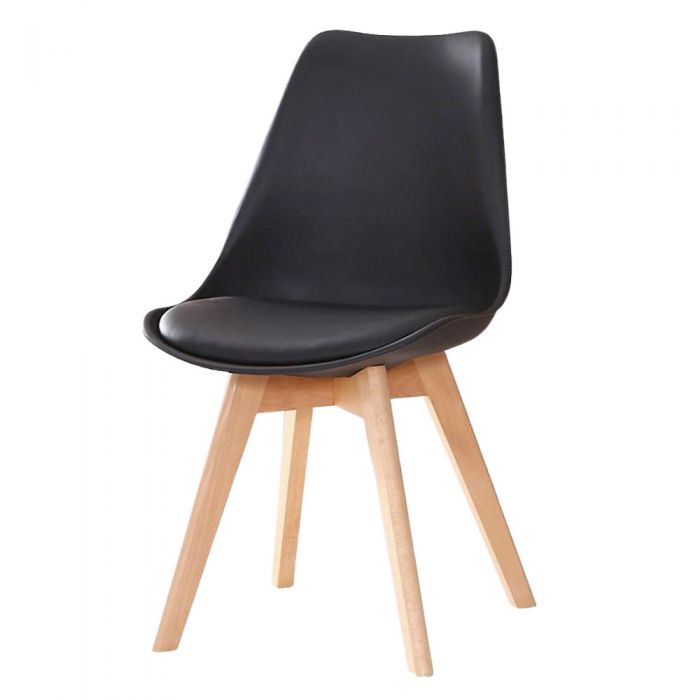 Combo bàn tròn 1m gỗ tràm và 4 ghế nệm Eames CBBA102