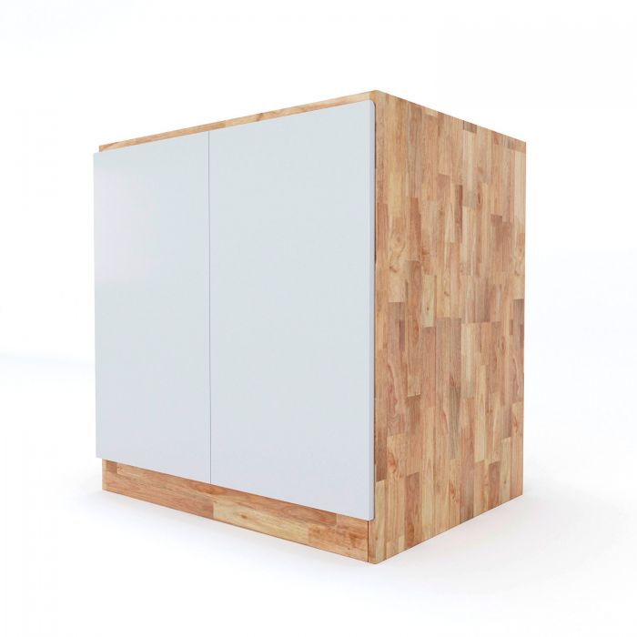 Tủ bếp gỗ tự nhiên hệ 2 cửa mở MTBD003