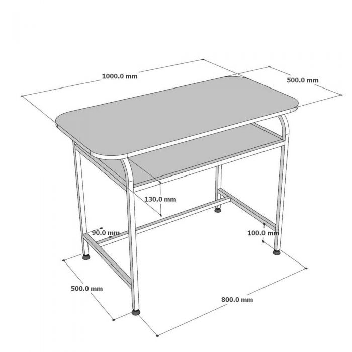 Bàn Trang Điểm Khung Sắt Gỗ 2 Tầng BTD047