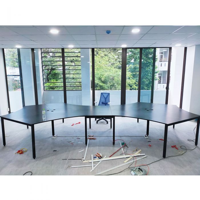 Bàn văn Phòng 6 Chổ Ngồi Chân Lắp Ráp HBUC029