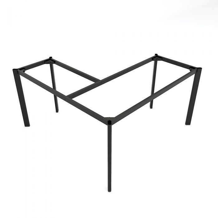 Bàn chữ L mặt bàn chính 140cm gỗ cao su hệ Oval Concept HBOCT015