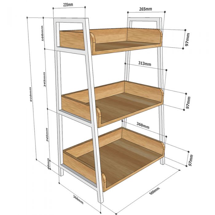 Kệ CASAN 3 tầng gỗ Plywood kết hợp khung sắt KS024