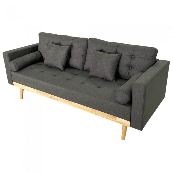 Sofa băng viền gỗ 195cm  nệm bọc vải SFB024