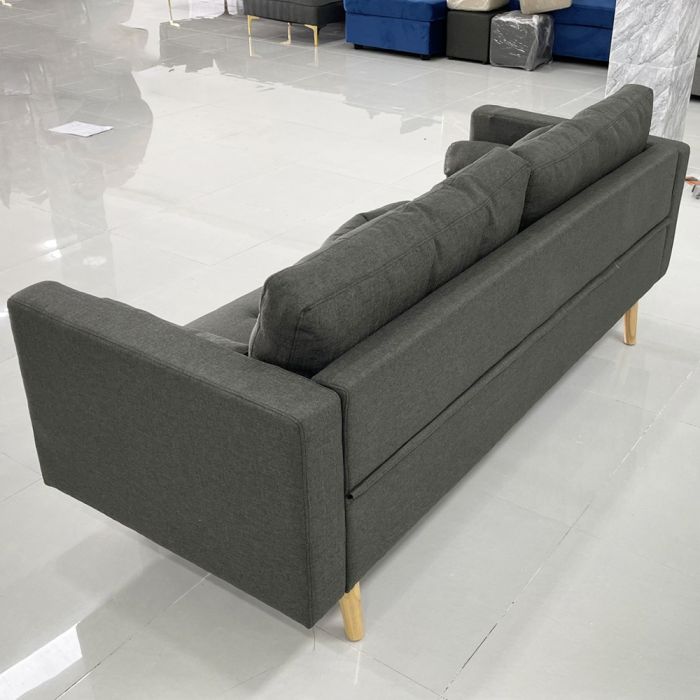 Sofa băng viền gỗ 195cm  nệm bọc vải SFB024