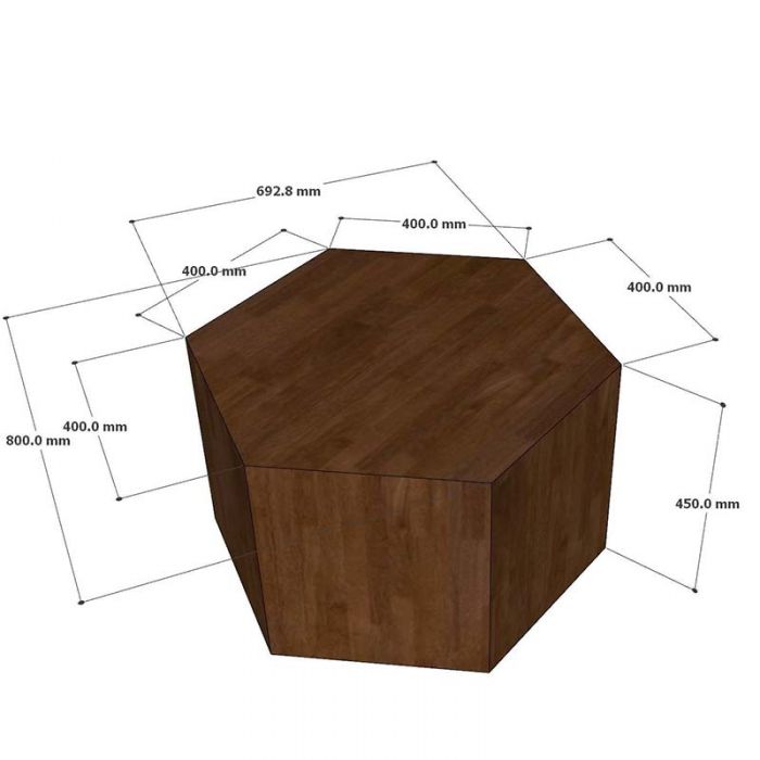 Bàn Sofa thùng lục giác gỗ tự nhiên TT040
