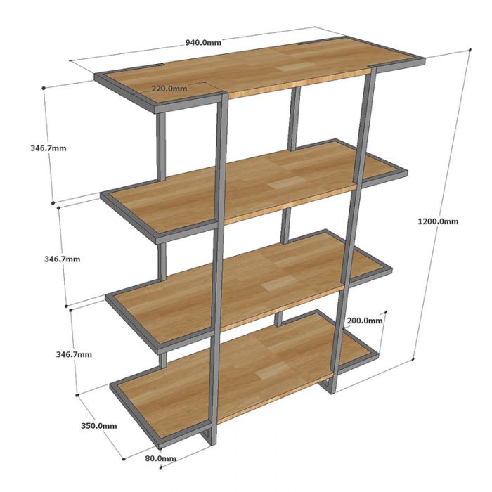 Kệ 4 tầng gỗ Plywood khung sắt KS026 