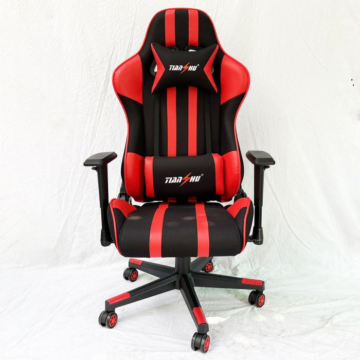 Ghế Gaming TS ngả lưng có tựa đầu màu đỏ đen MA034