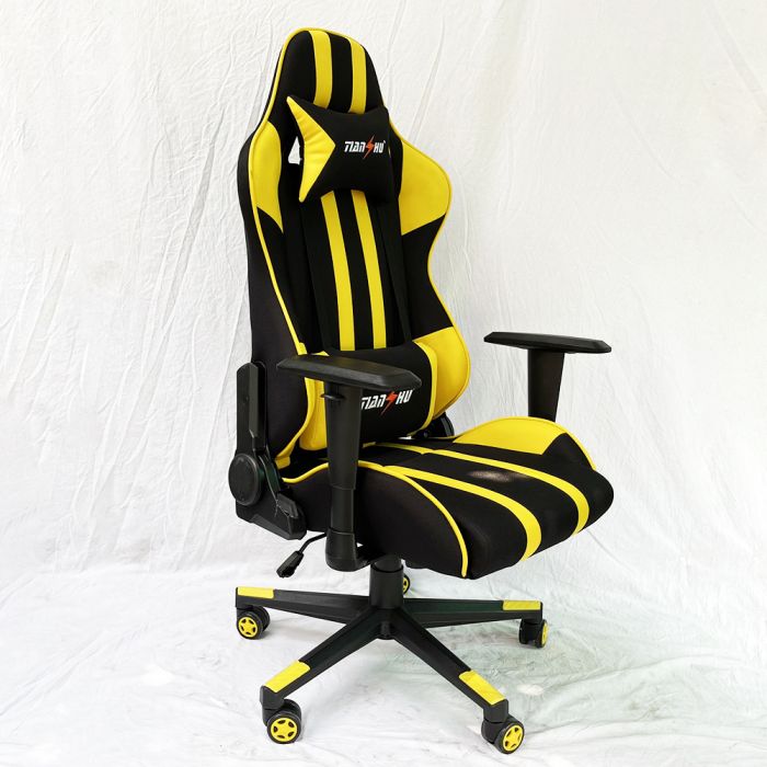 Ghế Gaming TS ngả lưng có tựa đầu màu vàng đen MA034 