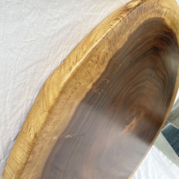 Mặt bàn tròn 94x71cm gỗ Me Tây Nguyên Tấm dày 5cm MBMT002  