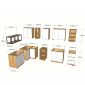 Hệ tủ bếp chữ L gỗ tự nhiên  ( không bao gồm mặt đá và bồn rửa) TBT004