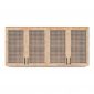 Tủ bếp trên 4 cánh gỗ cao su cửa lưới 160x35x75cm TBT001