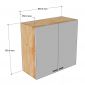Tủ bếp trên gỗ tự nhiên 80cm hệ 2 cửa mở TBT016