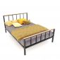 Giường ngủ khung sắt gỗ tự nhiên dày 17mm GN010