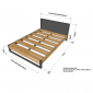Giường ngủ Mony gỗ tự nhiên khung sắt lắp ráp GN02