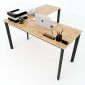Bàn chữ L mặt bàn chính 140cm gỗ cao su hệ Oval Concept HBOCT015