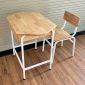 Bộ bàn ghế đơn trường học gỗ chân sắt BGHS010 